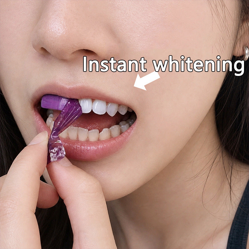 Purple Teeth Whitening Strips for Stain Removal and Brightening