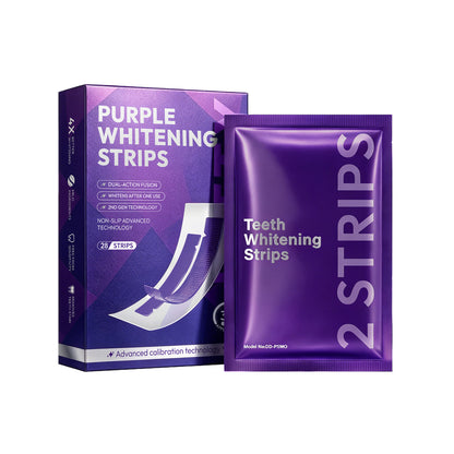 Purple Teeth Whitening Strips for Stain Removal and Brightening